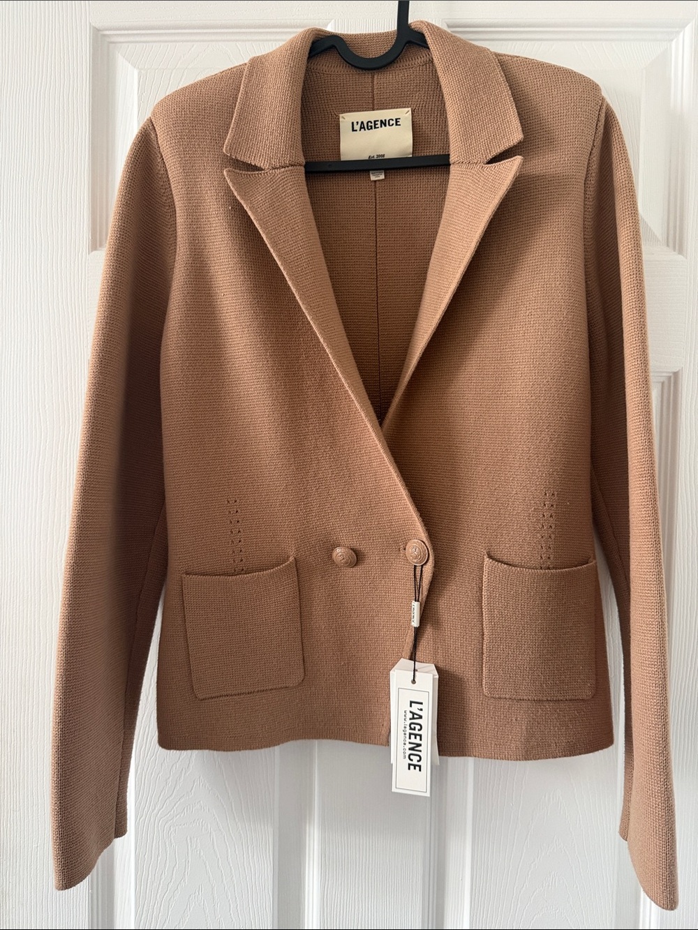 L'AGENCE Women's Camel Knit Blazer - Picture 1 of 11